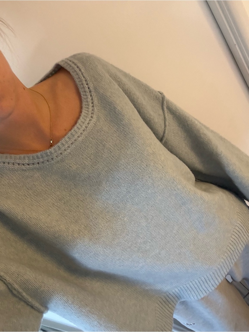 Max Studio Light Blue Relaxed Crewneck Sweater Size L New With Tags